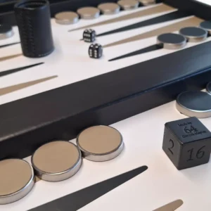Backgammon - Black white and moss grey