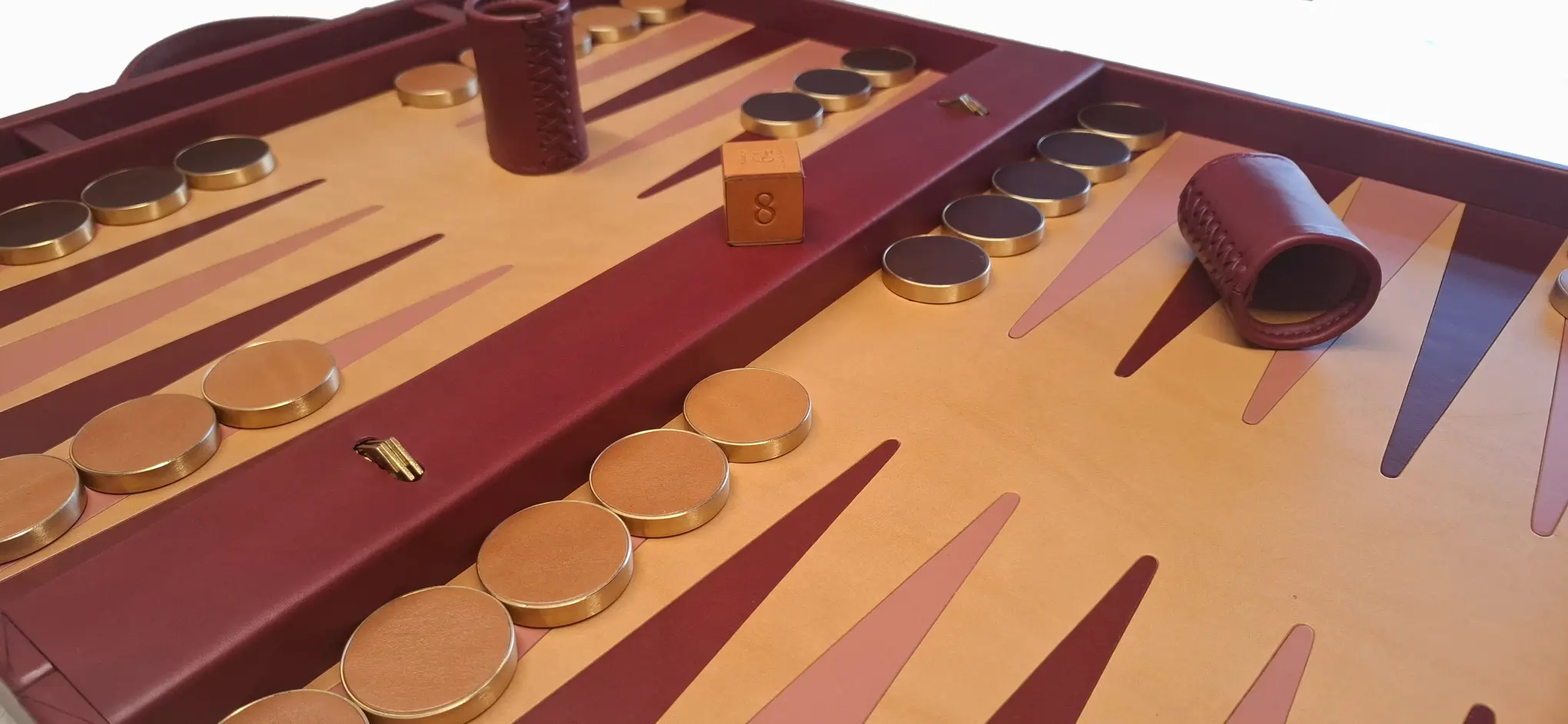 Backgammon - Bordeaux natural and old pink - Image 4