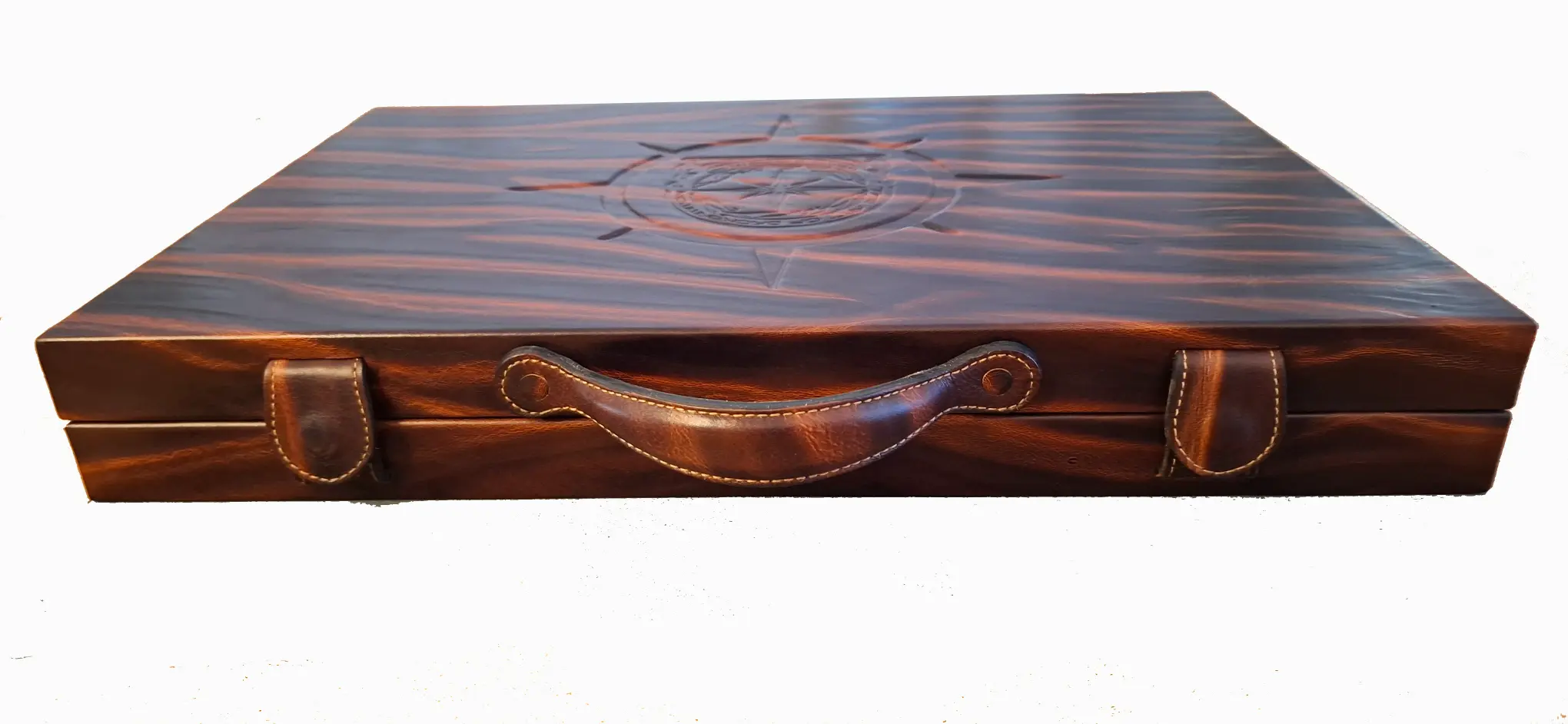  Backgammon bicouleur mahogany/Tan , Mahogany Blanc fond Orange . - Image 6