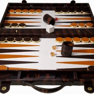 Backgammon - Bicouleur Mahogany/Tan orange and Mahogany fond blanc
